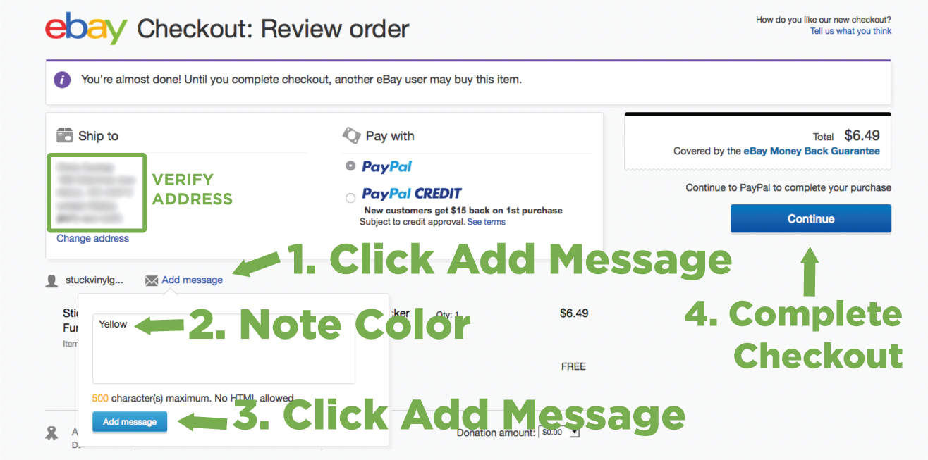 checkoutInstructions